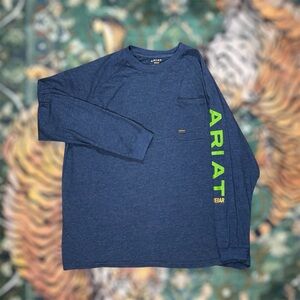 Ariat Rebar Men’s Long Sleeve T-shirt Brown  Camo Grap Workwear Pocket XXL